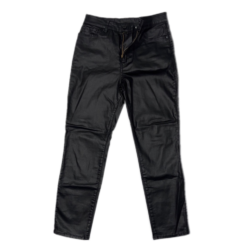 H&M Faux Leather Skinny Trousers/Jeans – Size 6 (Black)